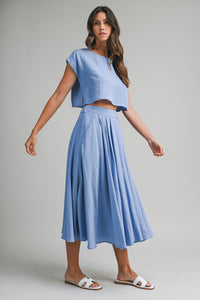 Creamsicle Two Piece Skirt Set in Blue