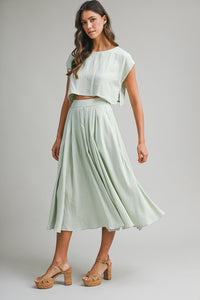 Creamsicle Two Piece Skirt Set in Sage