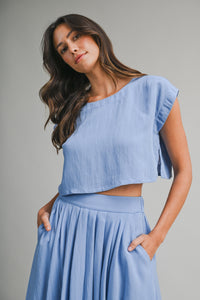 Creamsicle Two Piece Skirt Set in Blue