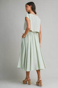 Creamsicle Two Piece Skirt Set in Sage