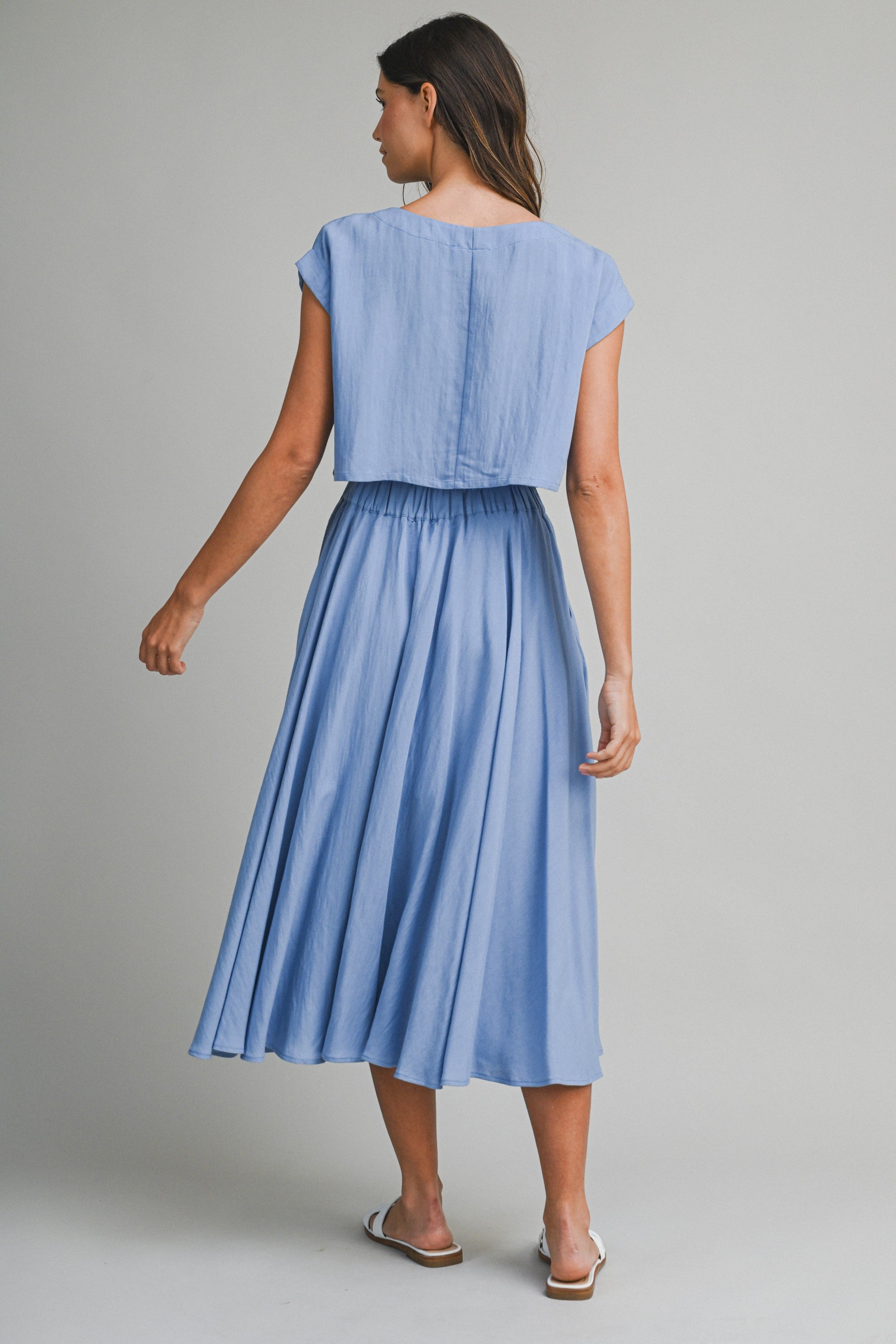 Creamsicle Two Piece Skirt Set in Blue
