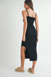 Santorini Cut Out Maxi Dress in Black