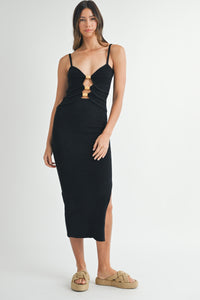 Santorini Cut Out Maxi Dress in Black