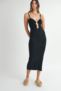 Santorini Cut Out Maxi Dress in Black