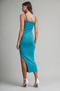 Santorini Cut Out Maxi Dress in Teal