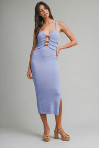 Santorini Cut Out Maxi Dress in Lavendar