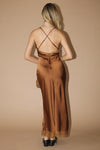 Espresso Lace Trim Maxi Dress