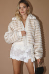 Faux Fur Zip Front Bomber jacket