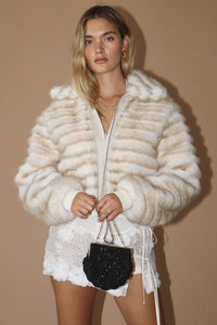 Faux Fur Zip Front Bomber jacket