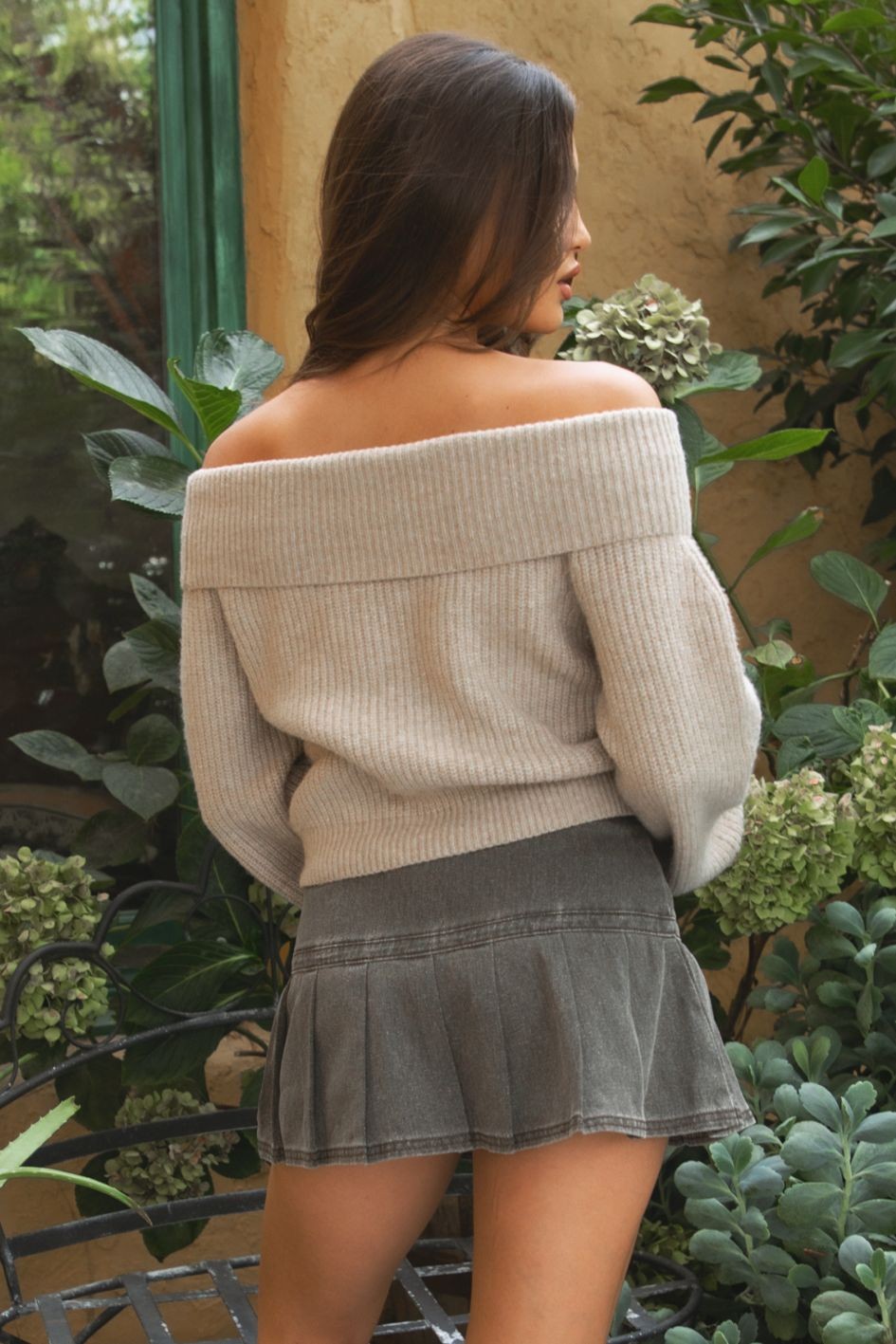 Blake Wool Blend Off Shoulder Sweater