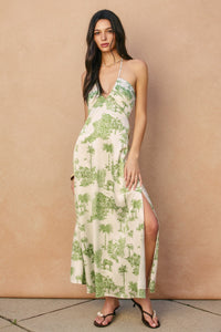 Welcome to the Jungle Printed Halter Maxi Dress