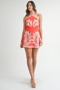 Palm Beach Halter Dress in Red
