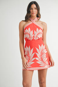 Palm Beach Halter Dress in Red