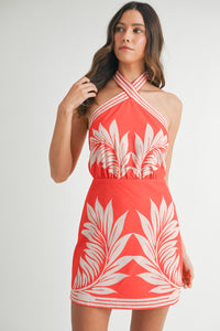 Palm Beach Halter Dress in Red