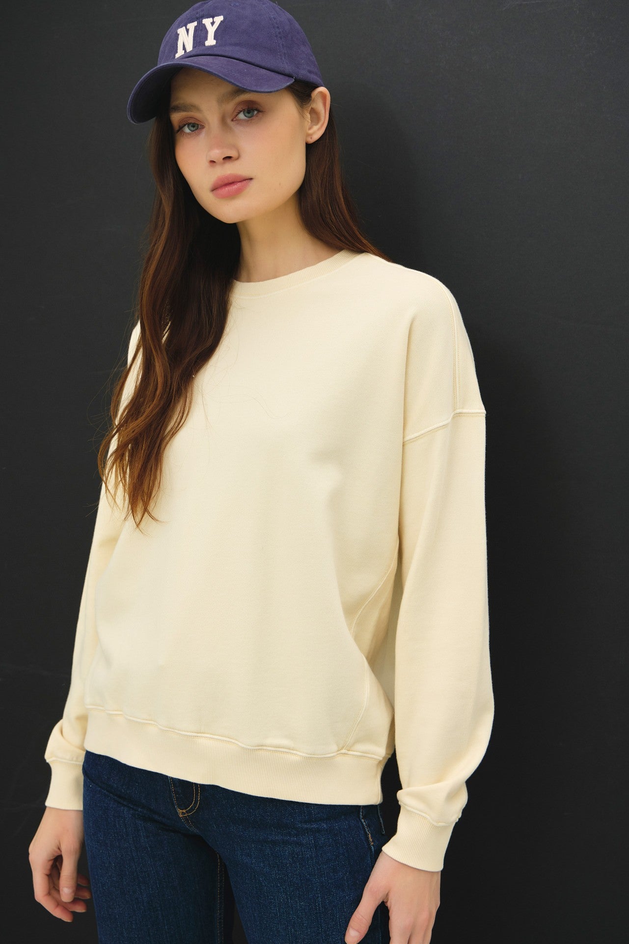 Garment Dyed Ultra Soft Sweatshirt in Butter