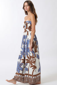 Golden Hour Tropical Wide Leg Jumpsuit