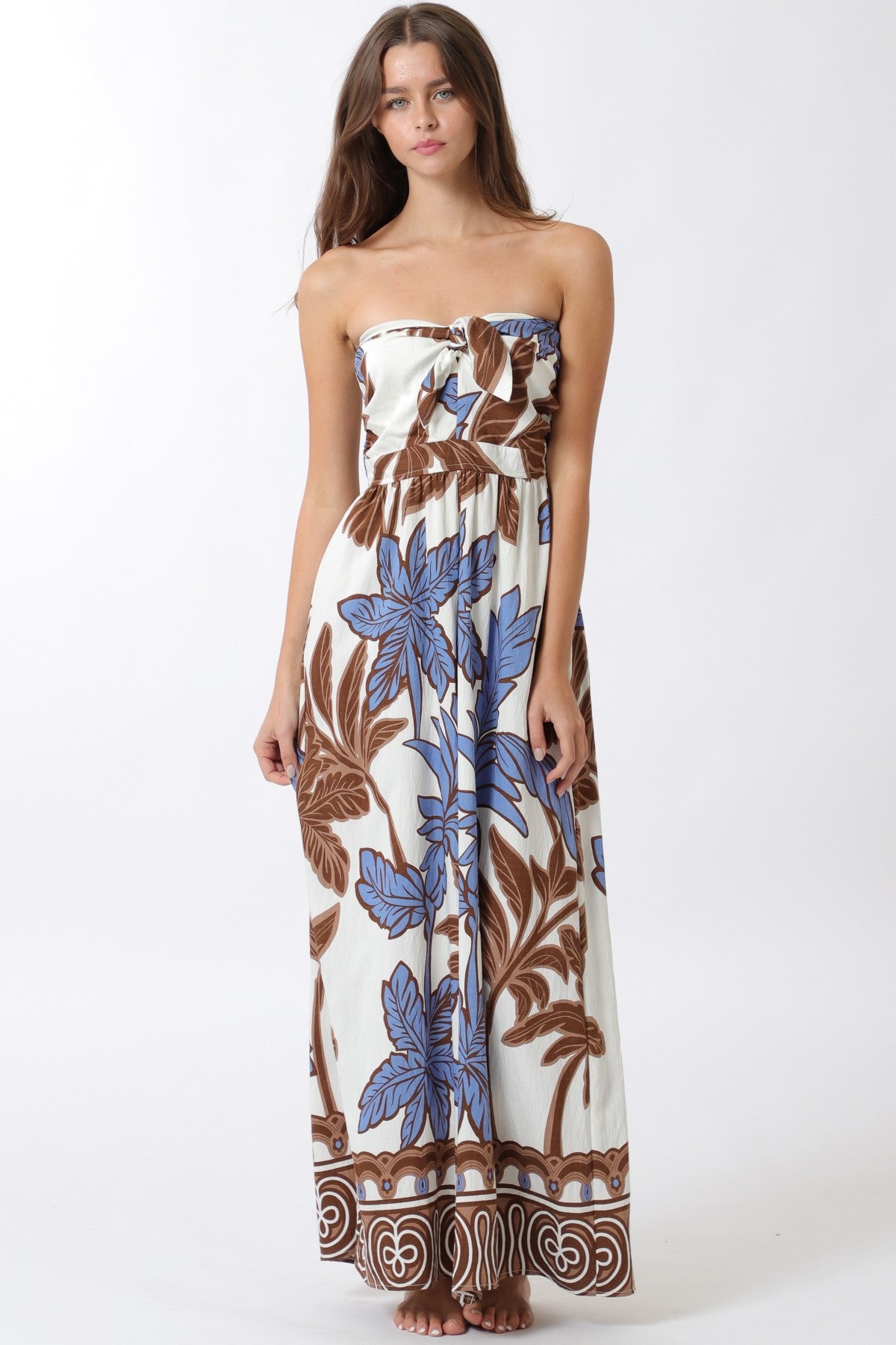 Golden Hour Tropical Wide Leg Jumpsuit