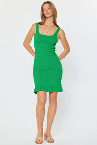 Seasons Crochet Mini Dress in Green