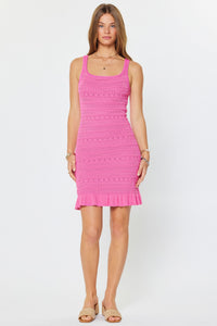 Seasons Crochet Mini Dress in Pink