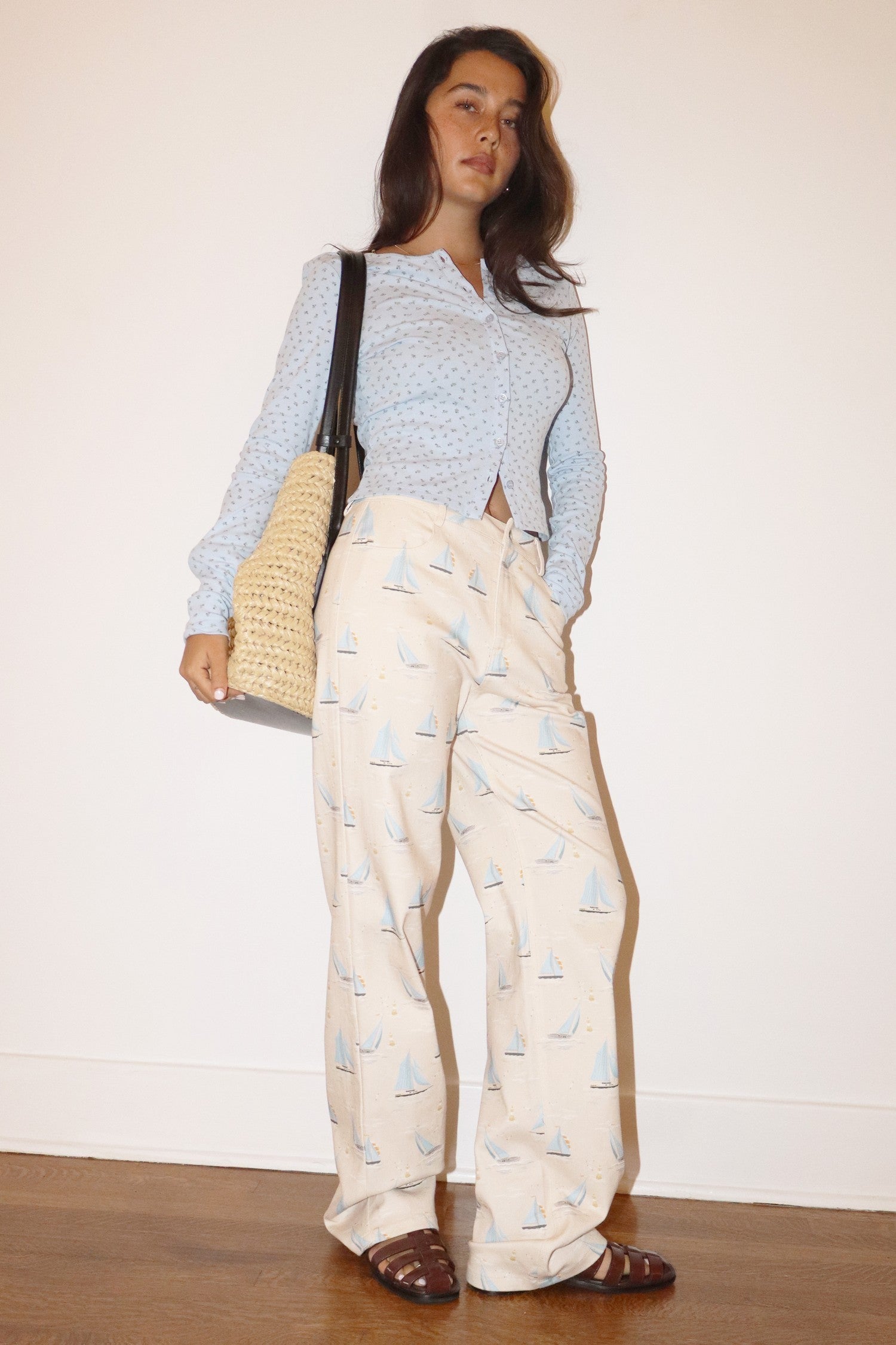 Sailboat Print Pants