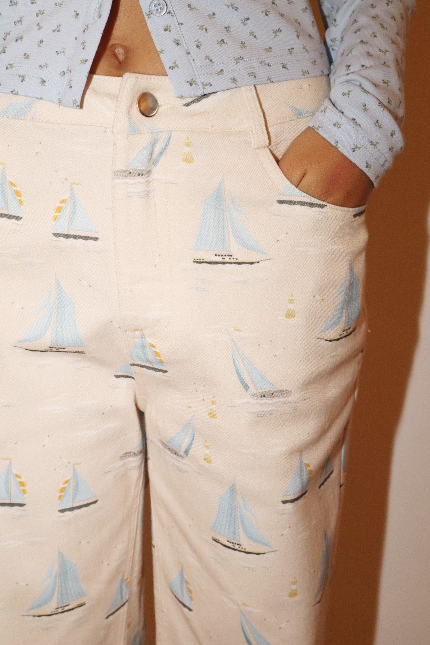Sailboat Print Pants