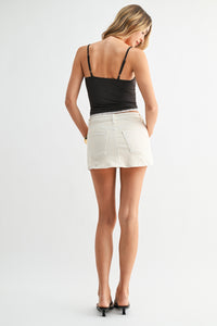 Classic Denim Skort in Ecru