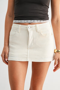Classic Denim Skort in Ecru