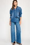Classic Denim Button Up Top