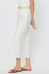 Shoreline Linen Blend Maxi Skirt with Raffia Belt