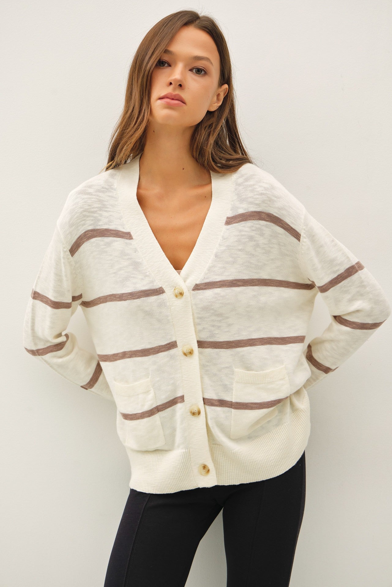 Mocha Stripe Cardi