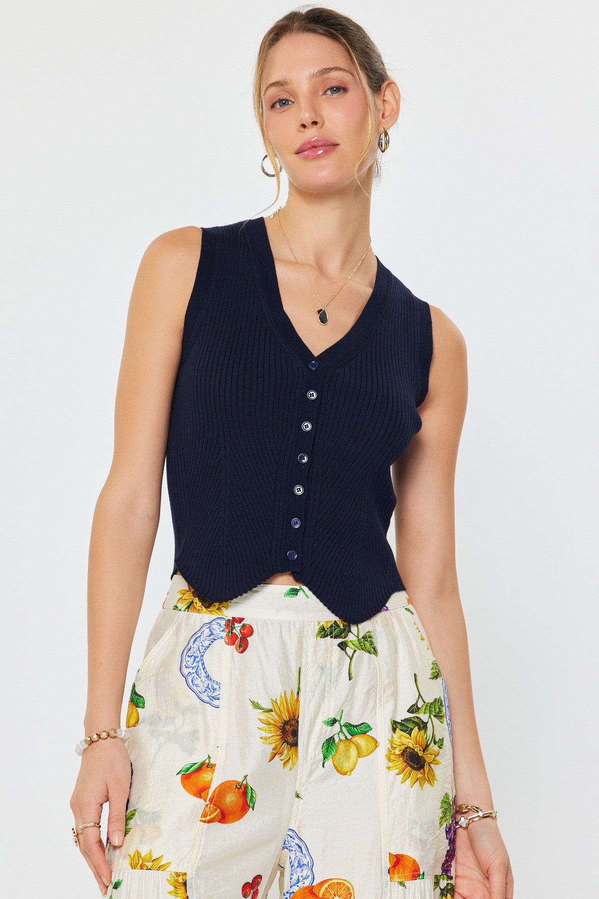 Emily Sweater Vest in Navy