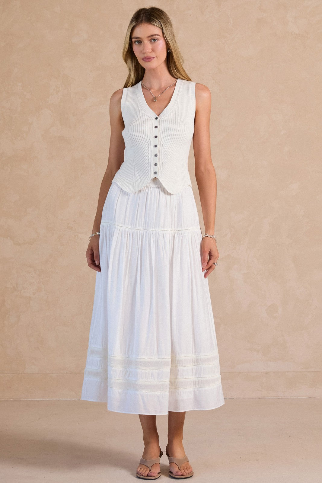 Emily Sweater Vest in White
