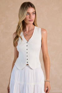 Emily Sweater Vest in White