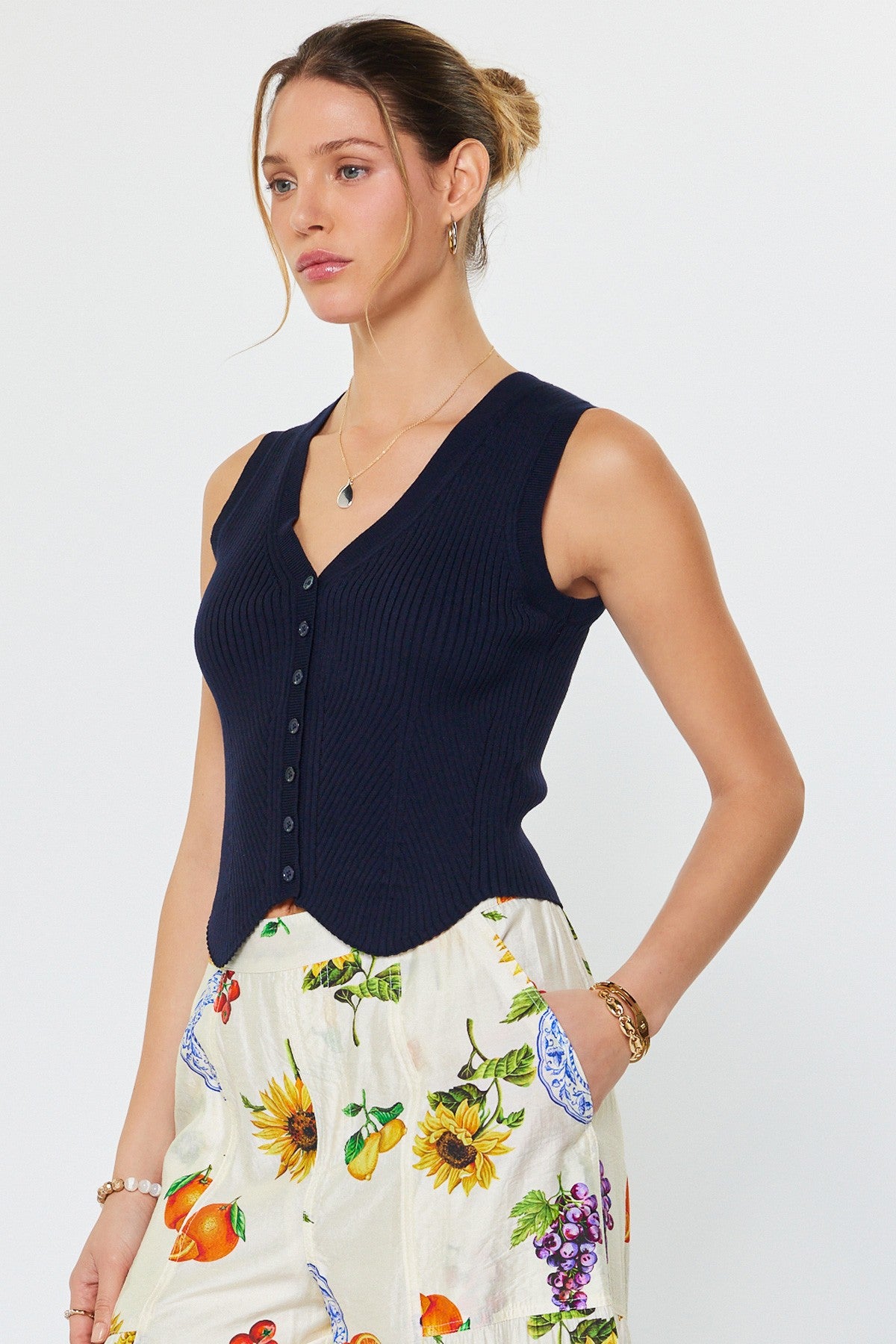 Emily Sweater Vest in Navy