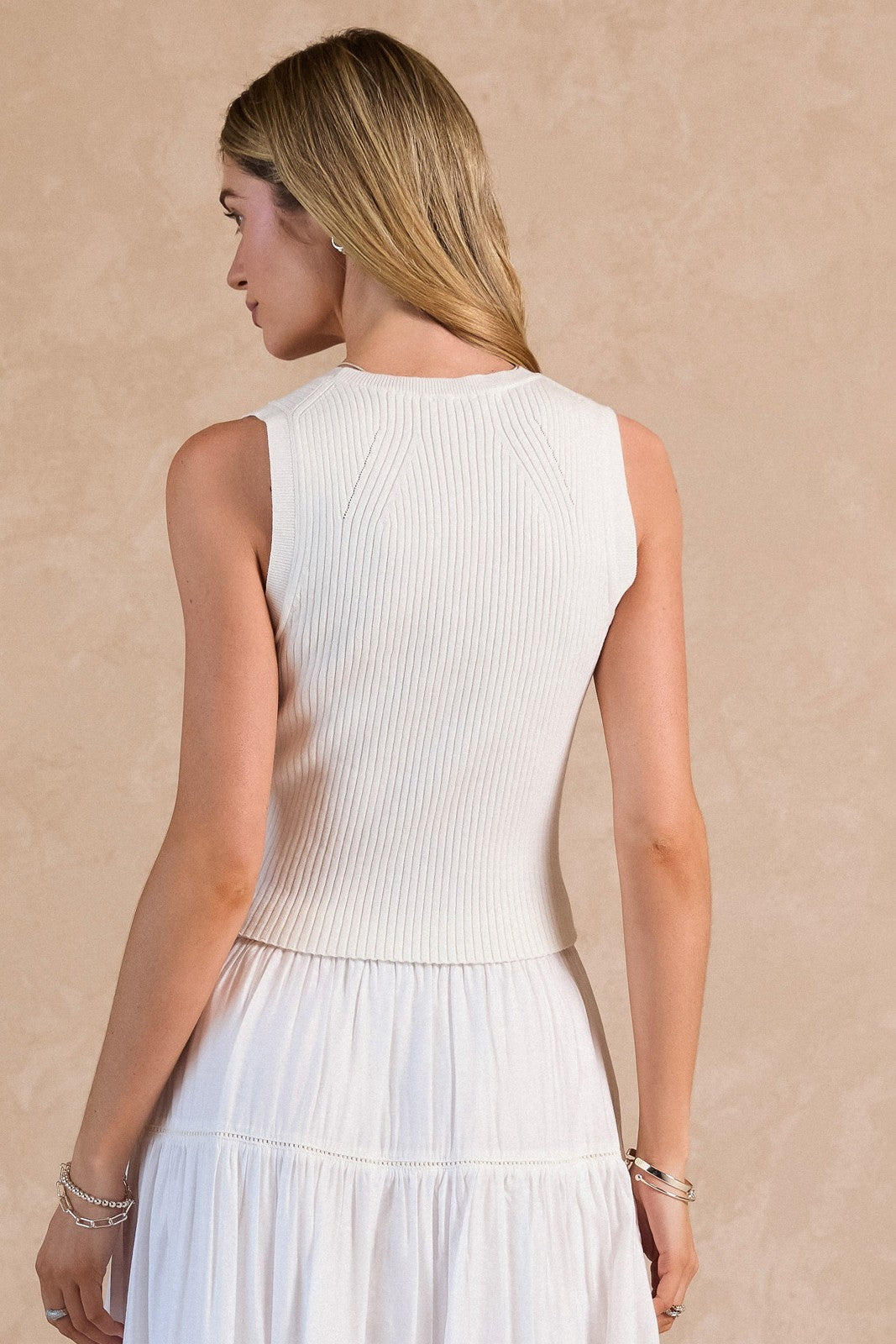 Emily Sweater Vest in White