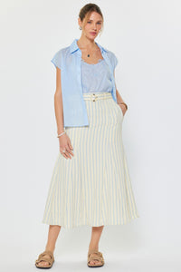 Lace Cami and Button Down Top Set in Light Blue