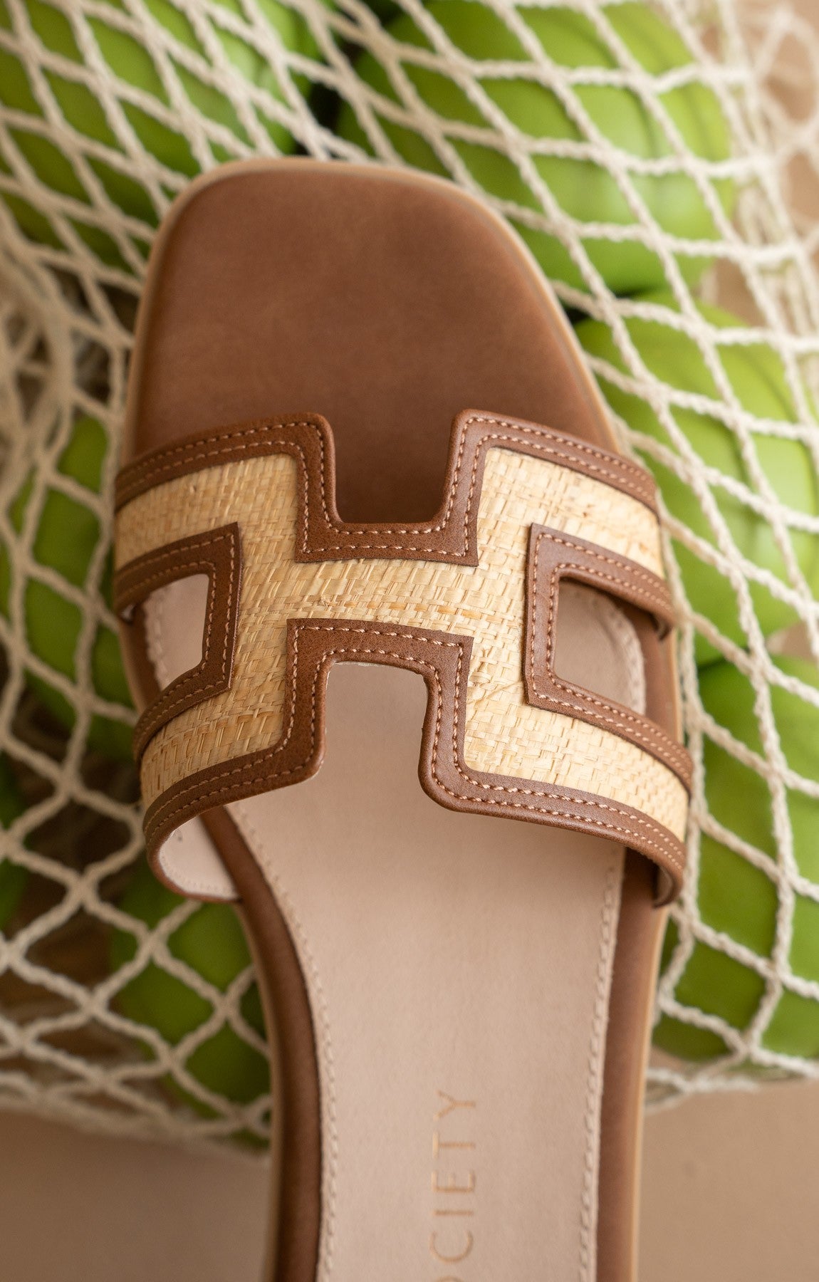 Ava H Strap Raffia Sandal