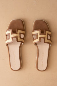 Ava H Strap Raffia Sandal