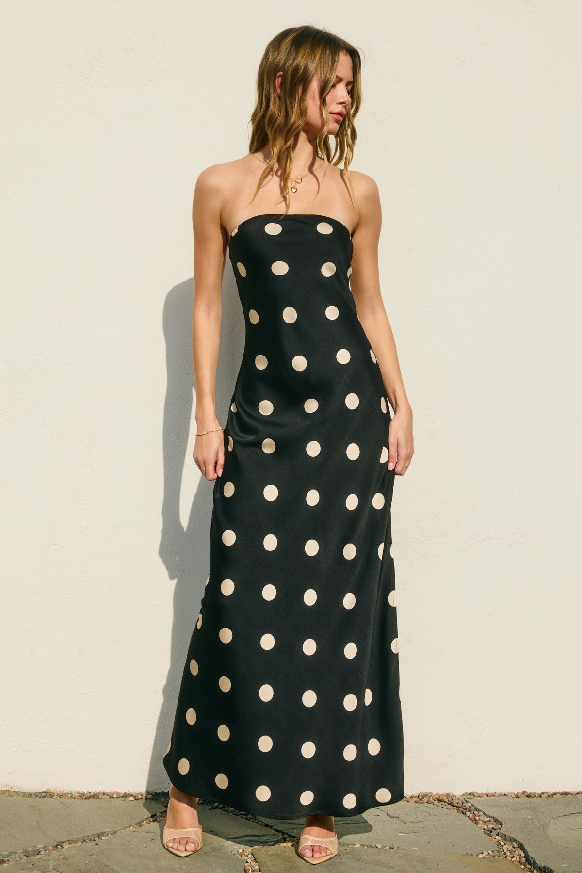 Star Struck Strapless Polka Dot Dress