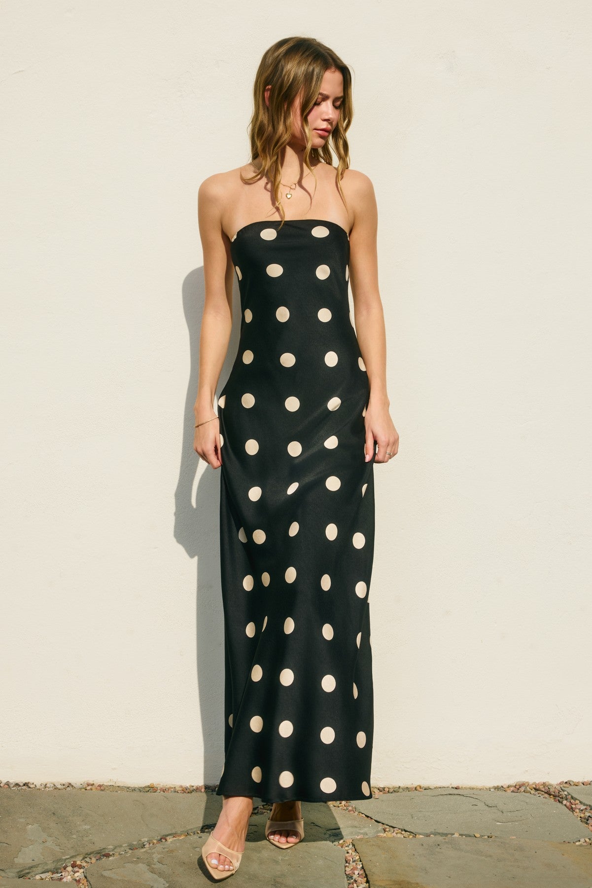 Star Struck Strapless Polka Dot Dress