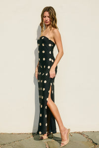 Star Struck Strapless Polka Dot Dress