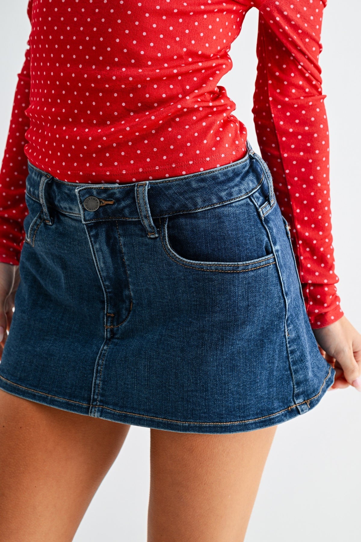 Classic Denim Skort in Dark Denim