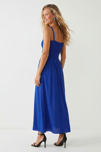 Smocked Maxi With Cord Straps in Blue