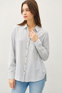 Pinstripe Button Up Top