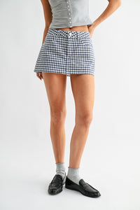 Classic Denim Skort in Gingham