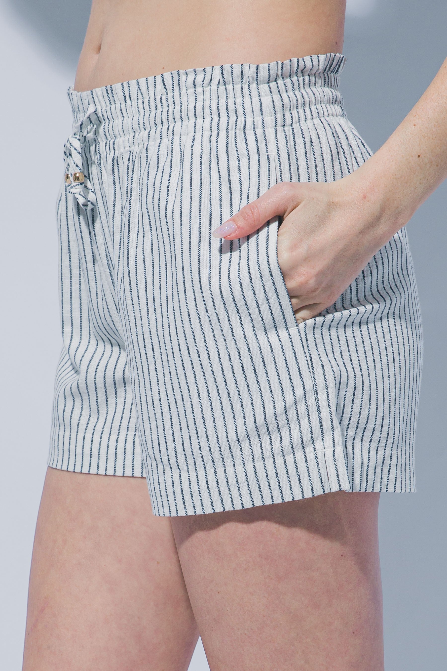 Linen Blend Striped Shorts MORE COLORS