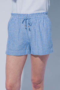 Linen Blend Striped Shorts MORE COLORS