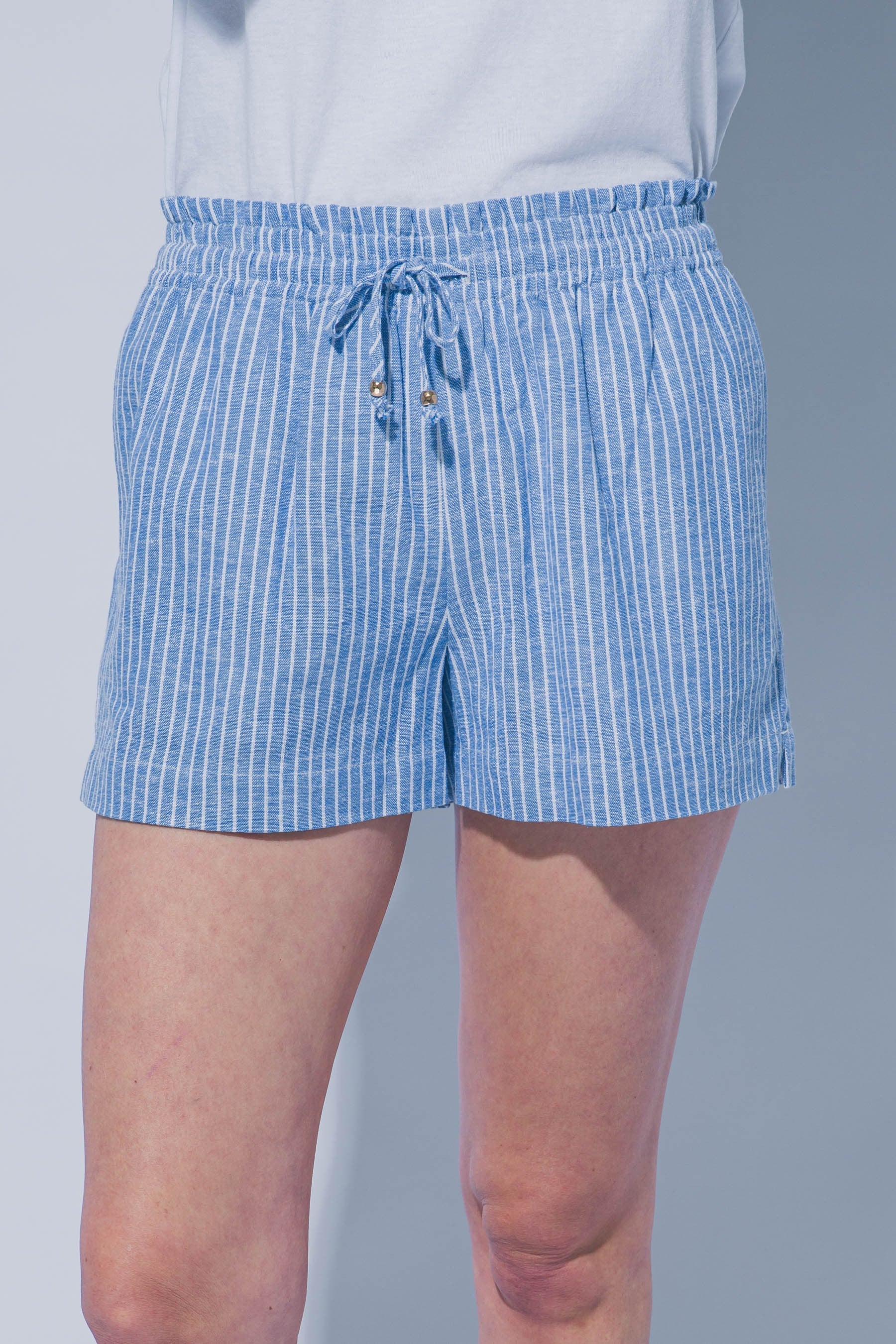 Linen Blend Striped Shorts MORE COLORS