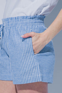 Linen Blend Striped Shorts MORE COLORS
