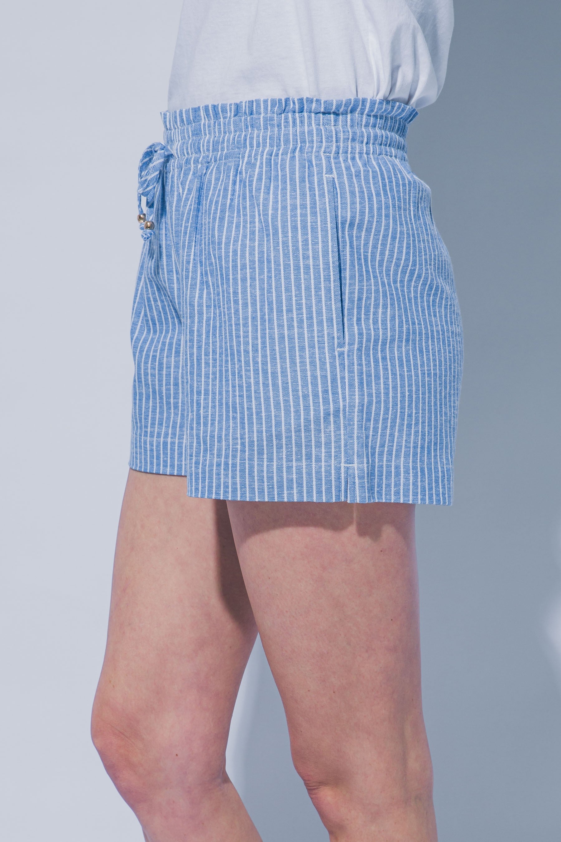 Linen Blend Striped Shorts MORE COLORS